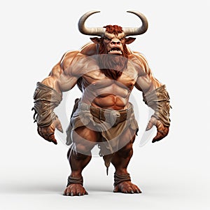 3d Cel Shaded Minotaur Character In Full Body Pose