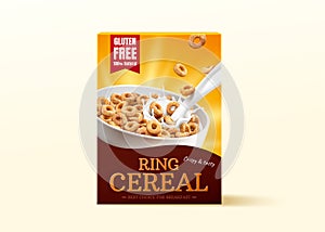 3d cereals carton box mockup