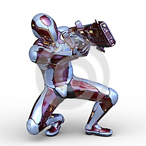 3D CG rendering of cyber man