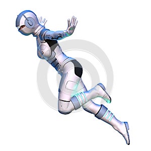 3D CG rendering of cyber woman