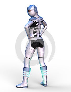 3D CG rendering of cyber woman