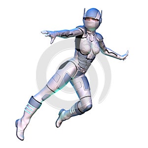 3D CG rendering of cyber woman