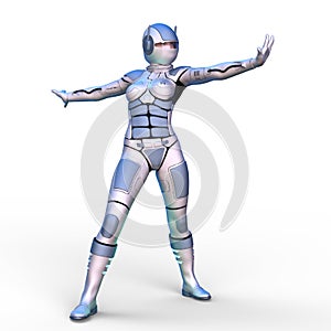 3D CG rendering of cyber woman