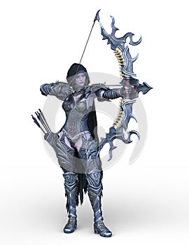 3D CG rendering of female archer