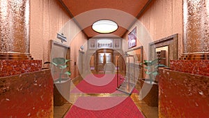 3D CG rendering of Hotel entrance