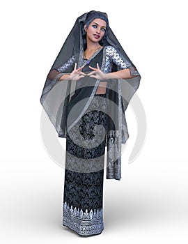 3D CG rendering of Indian woman
