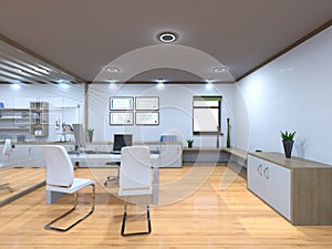 3D CG rendering of Modern building office