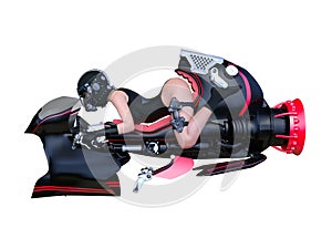 3D CG rendering of speeder bike