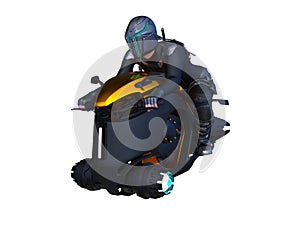 3D CG rendering of speeder bike