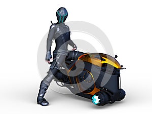 3D CG rendering of speeder bike