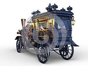 3D CG rendering of Steam Hearse