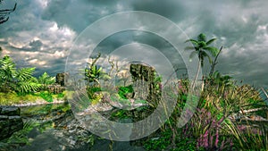 3D CG Ruins in nature background