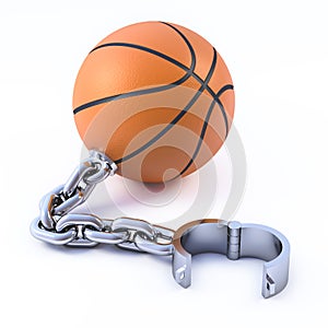 3d Chained basketball