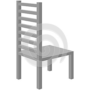 3d chair. Vector illustration isolated on white background.