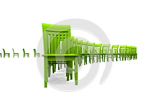 3D chairs - Green 01