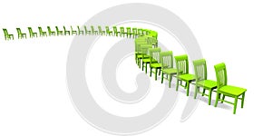 3D chairs - Green 02