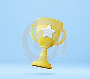 3d Champion trophy, gold cup.