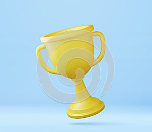 3d Champion trophy, gold cup.