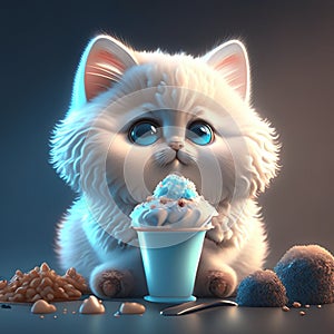 3d character Fluffy cats