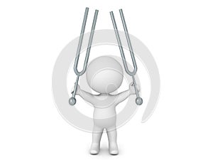 3D Character holding two tunning forks