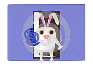 3d character , rabbit holdign a email sign