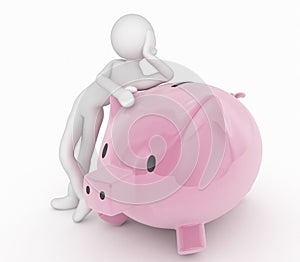 3d character recline piggy bank