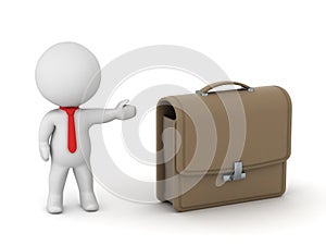 3D Character Showing Briefcase