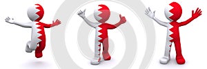 3d character textured with flag of Bahrain