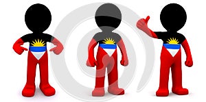 3d character textured with flag of Malawi