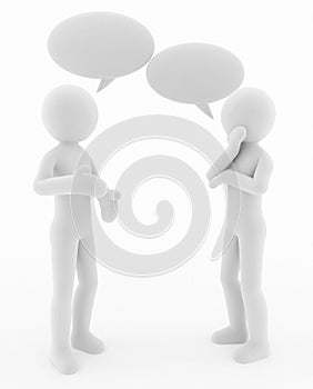 3d characters Conversation and speech bubbles