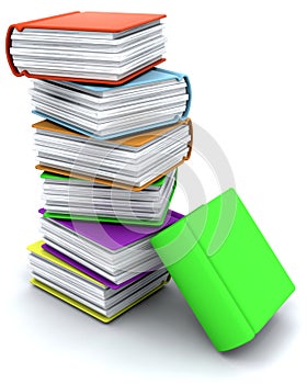 3d charicature render of a stack of books