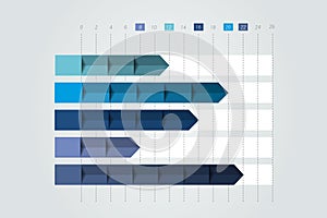 3D chart, graph. Simply color editable.