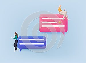 3d Chat bubble. Talk, dialogue, messenger or online support concept