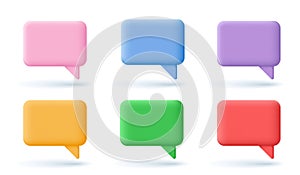 3d Chat, Speech or speak bubbles. Chatting box, message and tallking cloud.