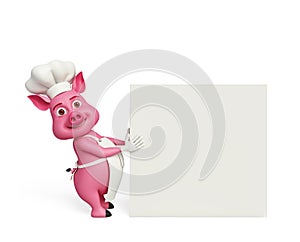 3d Chef Pig white board.