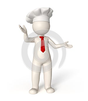 3d chef with red tie