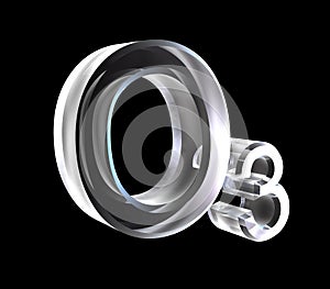 3d chemistry formulas in glass of ozone photo