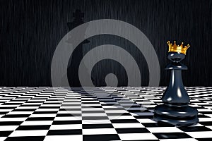 3D chess piece pawn in the crown