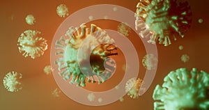 3d Chinese coronavirus covid-19 superbug microscopic bacterial representation