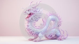 3D Chinese Dragon in pastel tone for Chinese New Year festive, Dragon is Chinese Zodiac Sign.