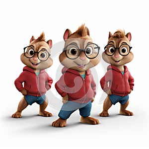 3d Chipmunks With Glasses Character Design In High Resolution