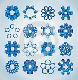 3D Christmas snowflakes