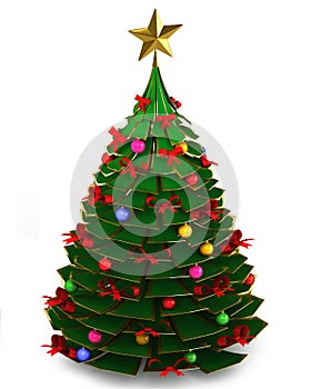 3d Christmas tree on a white background