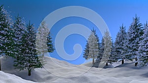 3D Christmas winter landscape