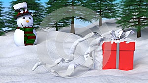 3D Christmas winter landscape