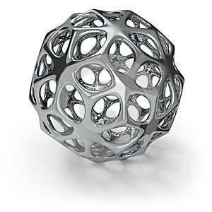 3d chrome wireframe ball