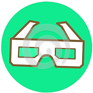 3D cinema glasses vector icon