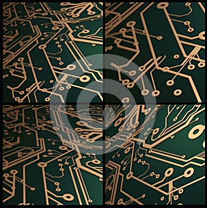 3D Circuit Board Vector Background