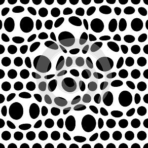 3D circular burst. Convex globe, sphere, orb distort. Inflate design pattern. Radiation, bulge, bloat effect. Radial, radiating