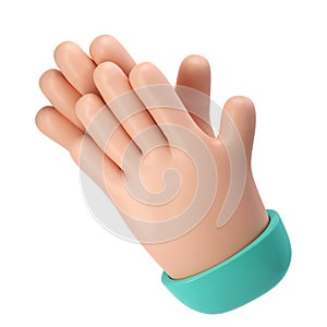 3D Clapping Hands applauding icon isolated with clipping path, agreement and success concept render illustration